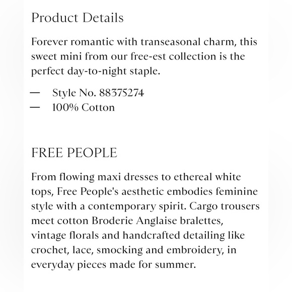 Free People Sunnier With You Mini Dress Blue Smocked Boho Cottagecore Small - Picture 7 of 7